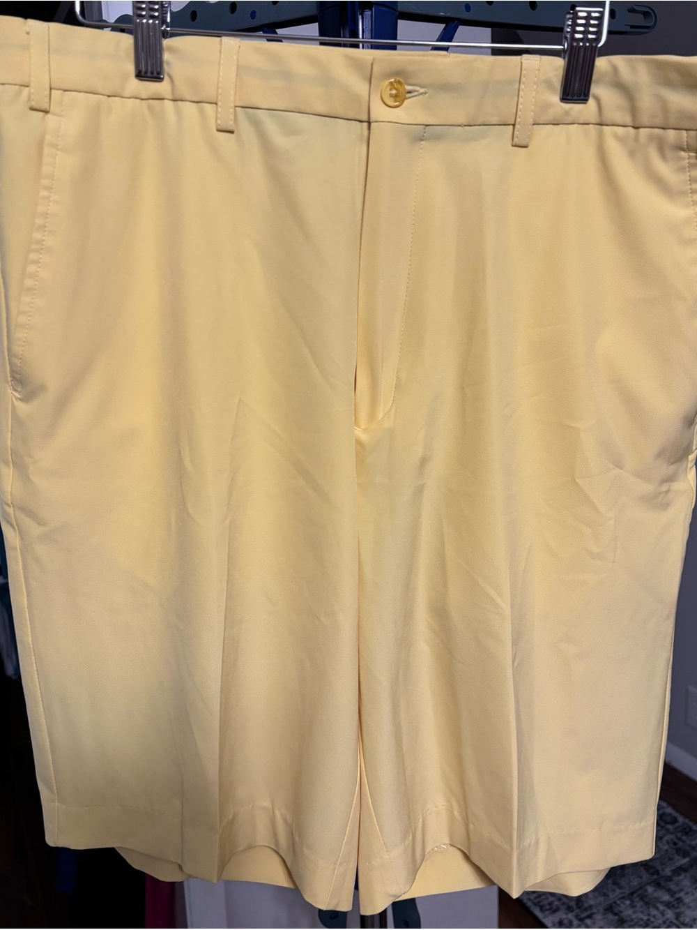 Men's Lightweight Bright Yellow Flat Front Dress Shorts